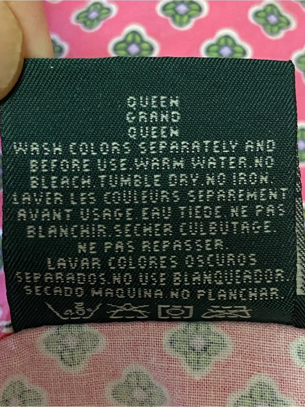 Ralph Lauren Studio Foulard Azalea Hot Pink Queen Sheet Vintage Green Tag